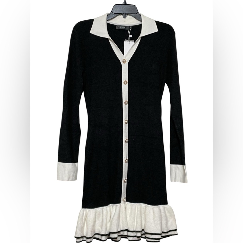 Bodycone Ruffle‎ Knitted Dress  NWT
